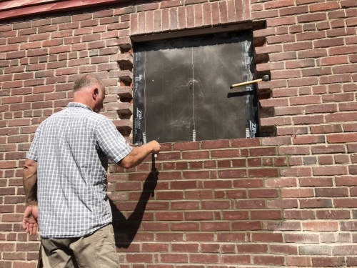 Bricking in an old door opening