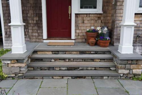 Fieldstone Steps with Bluestone Entrance and Walkway