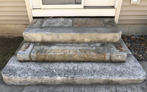 Antique cut granite steps