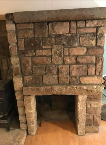 Old cobblestone and antique granite