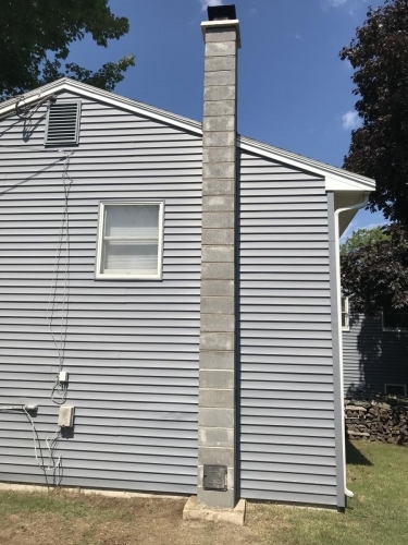 Block, single flue chimney
