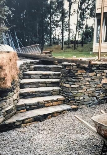 Fieldstone Retaining Wall and Steps