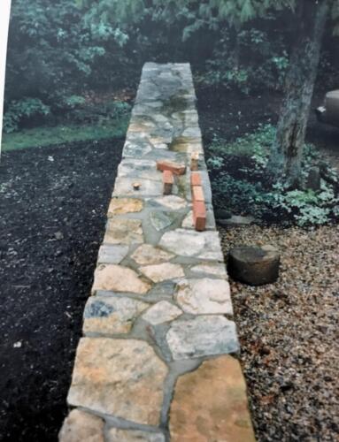 Mortared Top Double-Faced Fieldstone Wall
