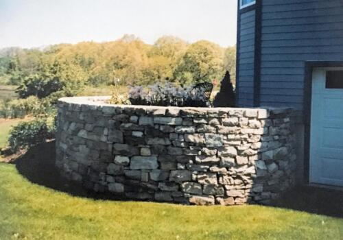 Fieldstone Retaining Wall and Planter