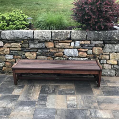 Fieldstone Wall with Cut Granite Top