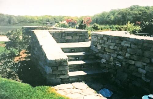 Fieldstone and Bluestone Wall and Steps