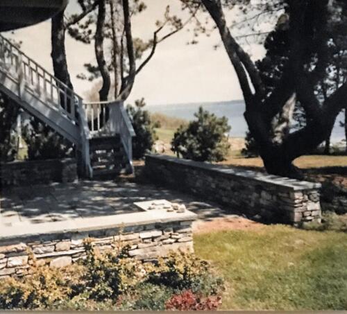 Fieldstone and Bluestone Sitting Walls