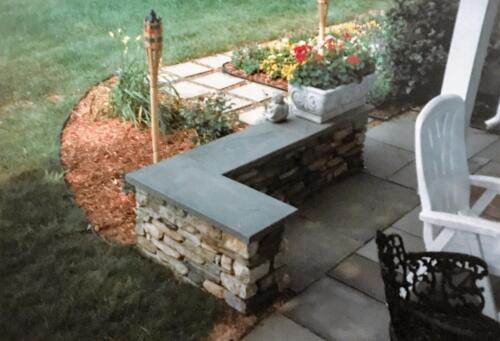 Bluestone and Fieldstone Sitting Walls