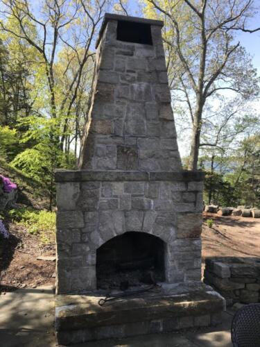 Outside Fieldstone Fireplace and Chimney