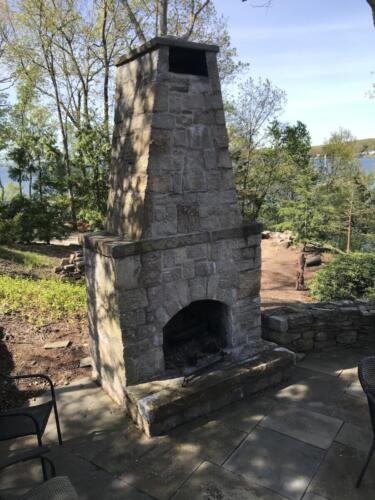 Outside Fieldstone Fireplace and Chimney