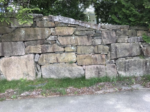 Granite retaining wall
