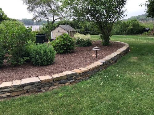 Field stone flower bed