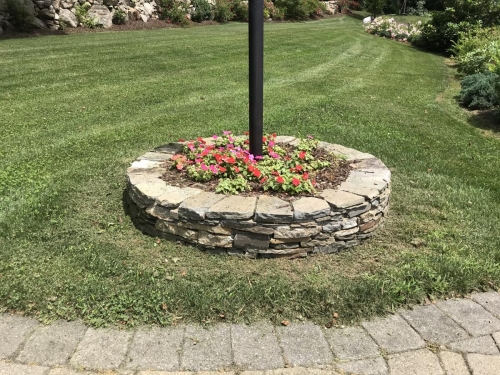 Field stone planter