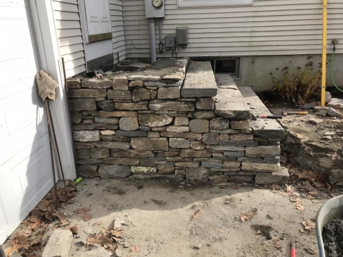 Fieldstone and cut granite steps