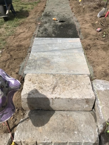Bluestone and granite walkway
