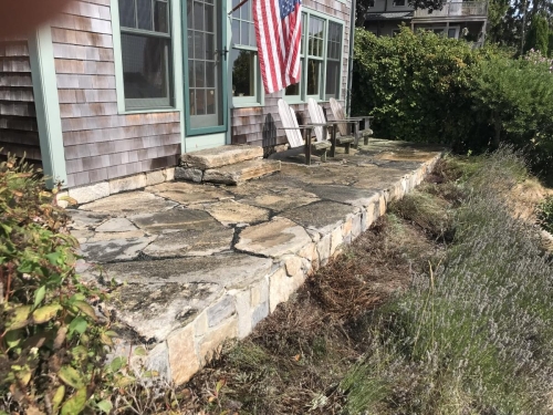 Fieldstone patio -- rustic setting
