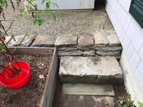 Cut granite steps