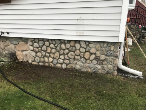 Thinstone on a block foundation