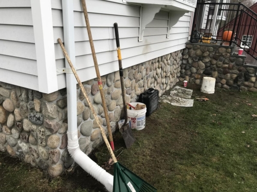 Thinstone on a block foundation