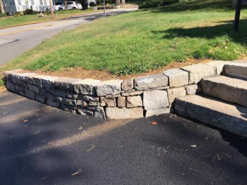Cut Granite Retaining / Sitting Wall and Steps