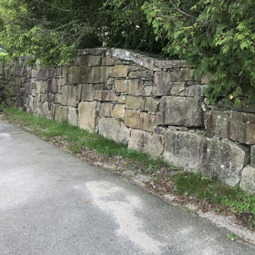 Granite retaining wall