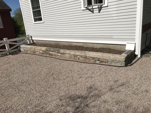 Granite retaining wall / planter
