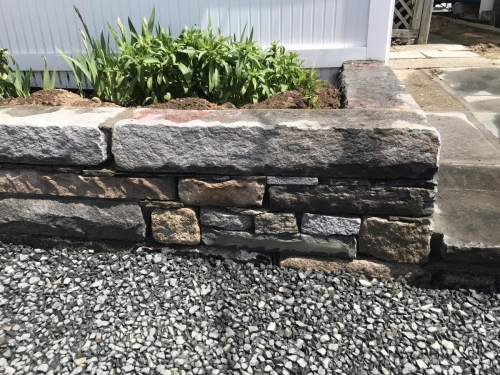 Granite retaining wall / planter