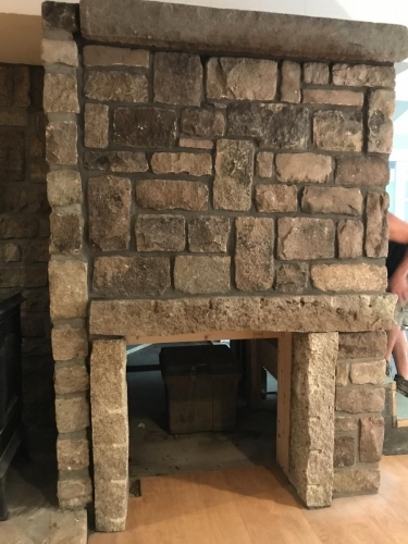 Cut granite and antique cobble stones
