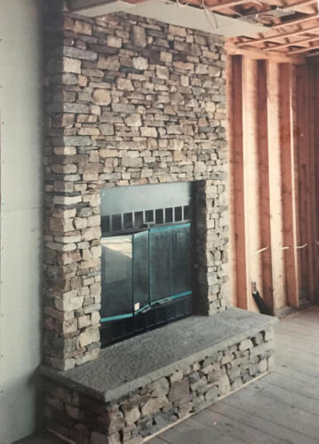 Hand Picked Stone Fireplace Front with Bluestone Capped Hearth